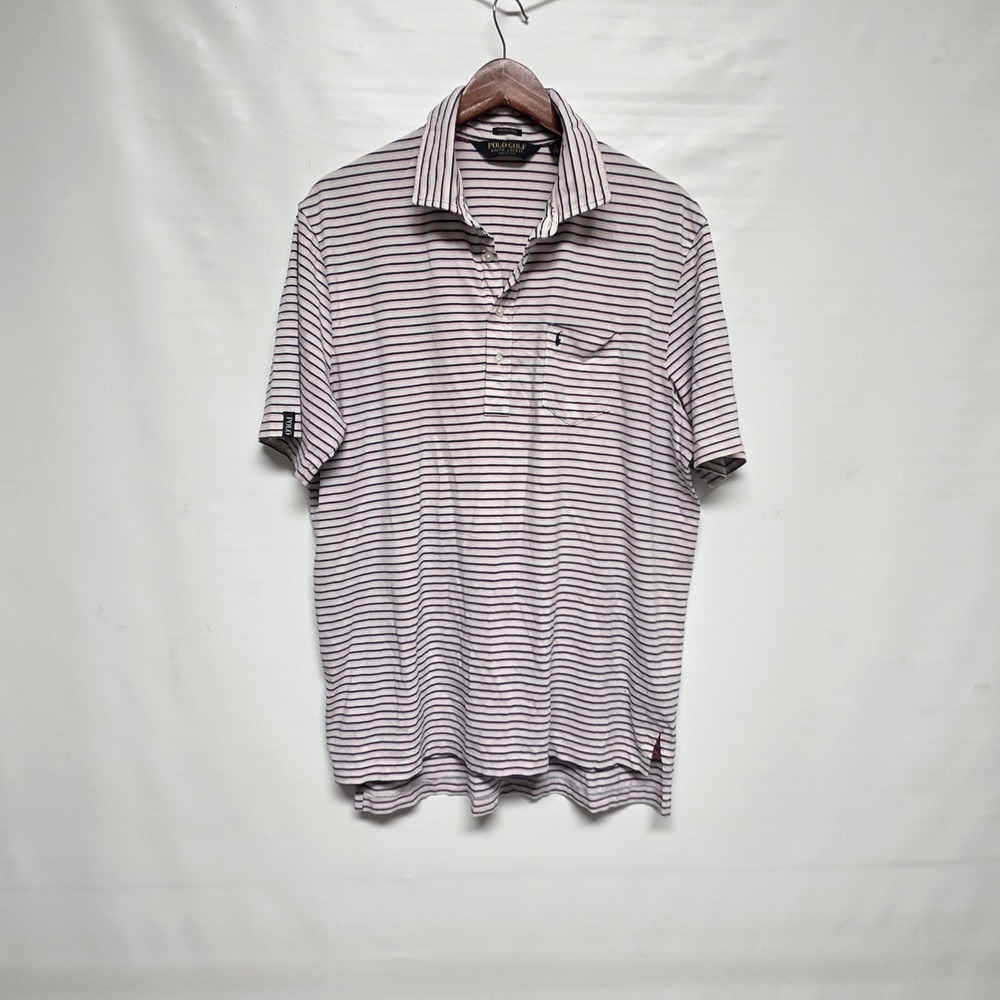 Ralph Lauren Polo Golf Shirt Mens Large Short Sleeve Stretch Lisle Peru Plaid